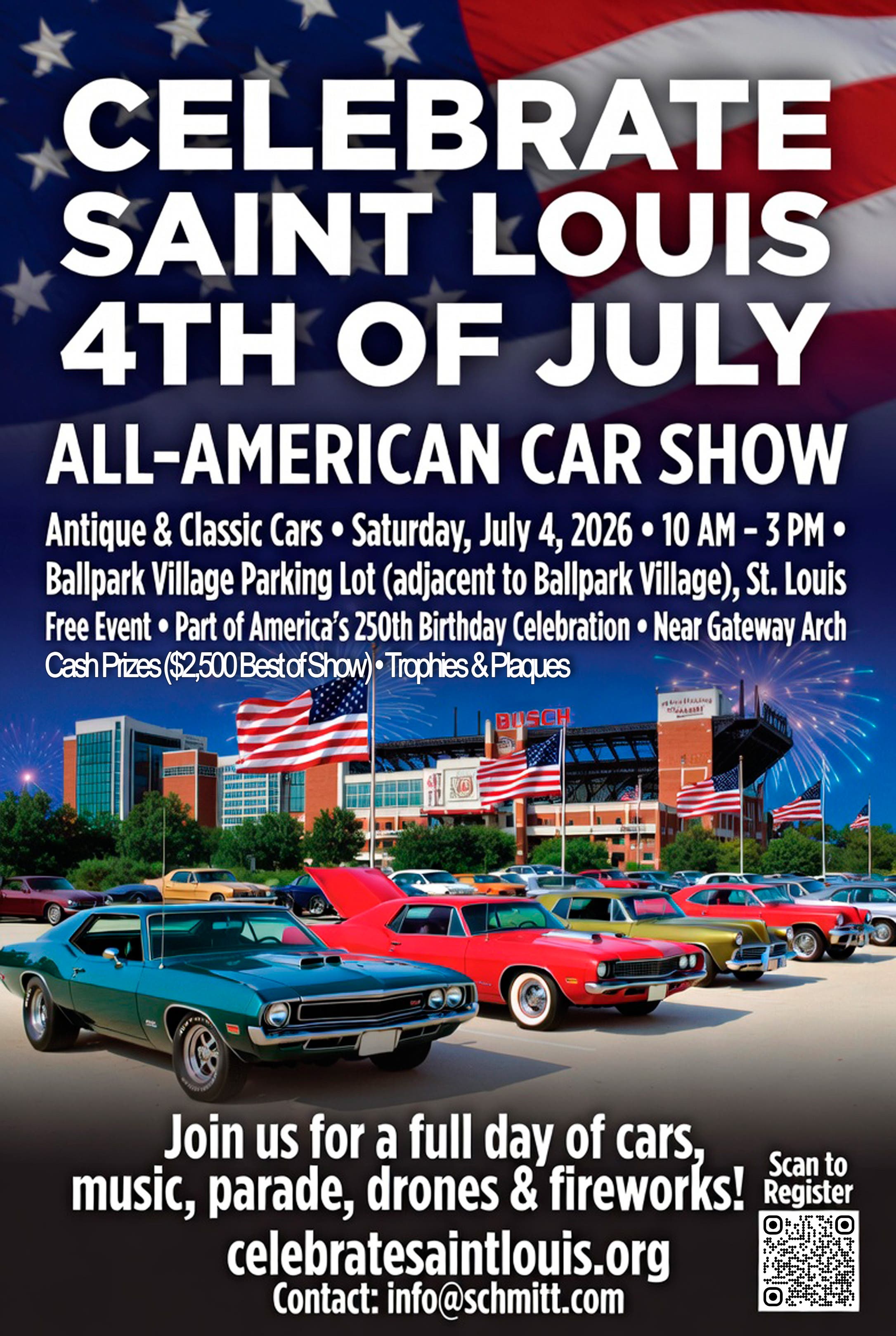 All-American Car Show with $2,500 Best in Show Prize for Celebrate Saint Louis 250 