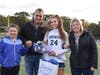 Lauren LoScalzo with her parents and sister on Huntington field hockey Senior Day.