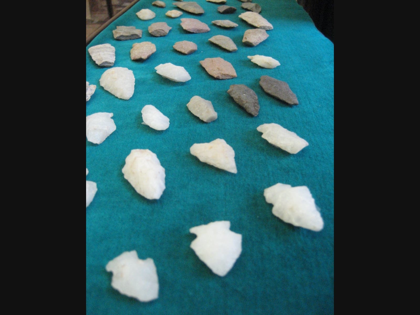 Part of an arrowhead collection in the Herndon Depot Museum. (Barbara Glakas)