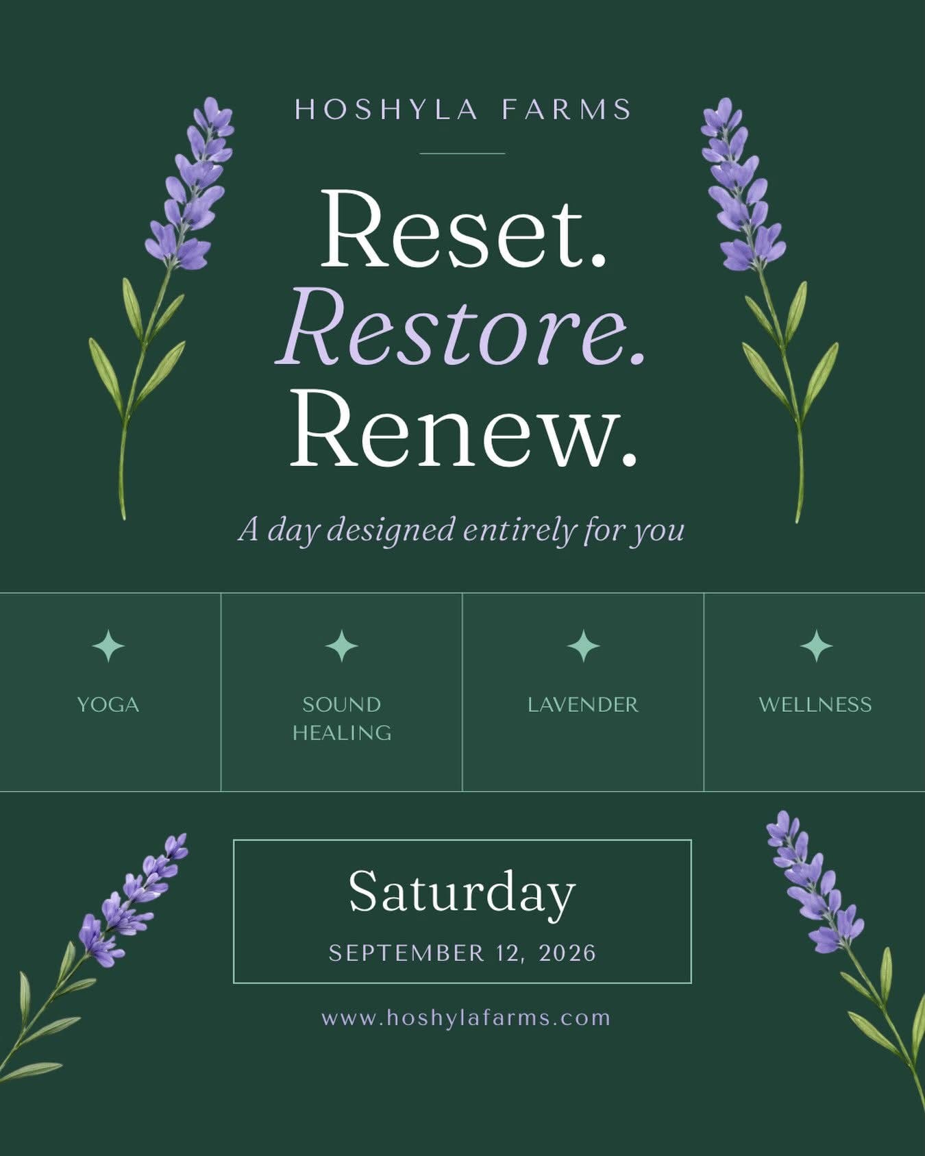 Reset, Restore, Renew Wellness Day at Hoshyla Farms
