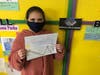 Zoe, 9 years old, received $250 for 1st Place for her drawing of Jackie Robinson, Auburn/Lewiston Club 