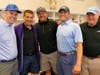 L-R: Winning foursome - Tom Pendergast, Mark Ockenhouse, Stephen Ockenhouse, and Andrew Smith with Ken Isler
