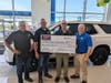 PICTURED (L-R):  Jeff Allen, A&T Chevrolet-Subaru President; Brodie Lightcap, Vets for Vets Board Member; Steven Dale of Ruck for Bucks and Perkasie Rotary; Joe Fost, A&T Chevrolet-Subaru General Manager 