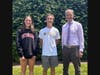 Moyer President David Moyer greets 2024 Moyer Souderton Area High School Cross Country Track Scholarship Recipients Megan Wilkinson and James Kuduk