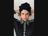 Black Sheared Mink luxury headpiece