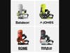 The FASE® Fast Entry System shown on partner brand bindings, including the thirtytwo T32M FASE®, Jones Mercury FASE®, Rome Katana AW FASE®, and Bataleon Blaster AsymWrap FASE®
