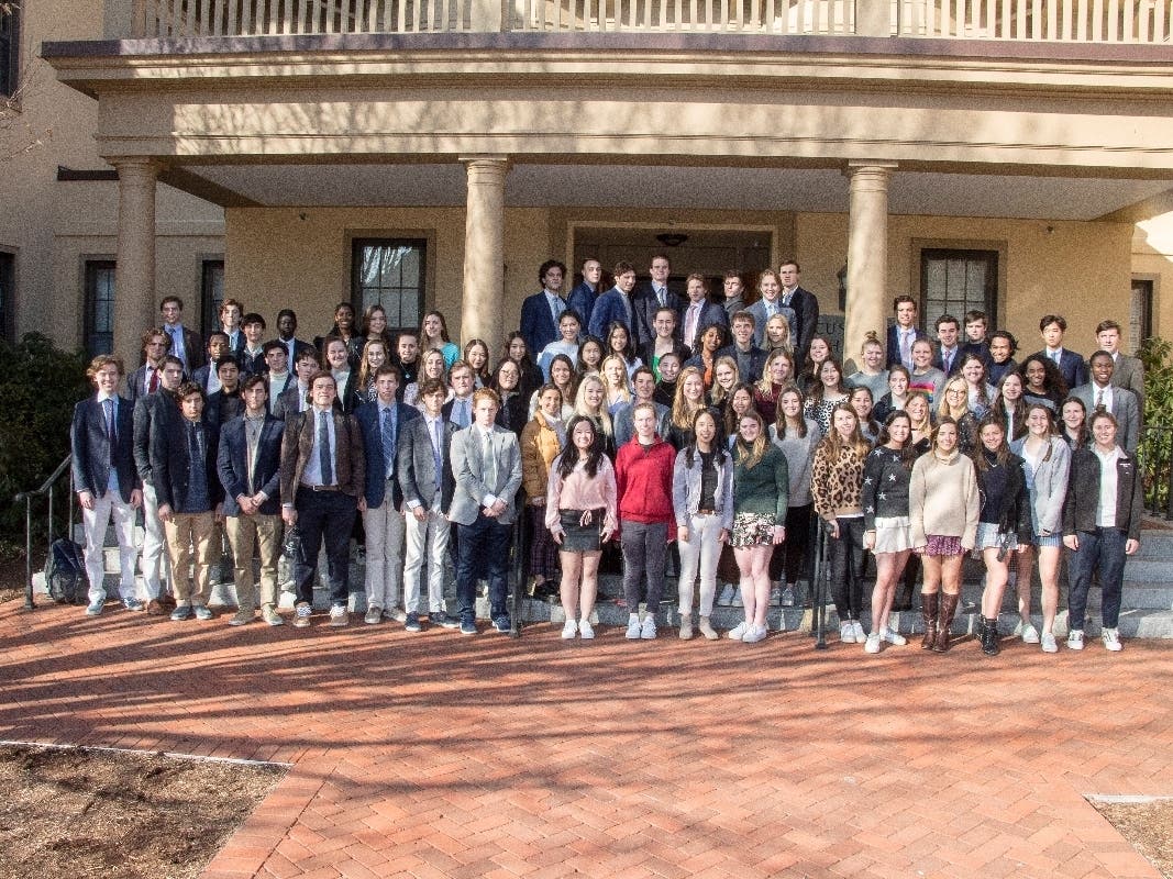 Members of the Westminster School Class of 2020 earlier this year before distance learning began in the spring.