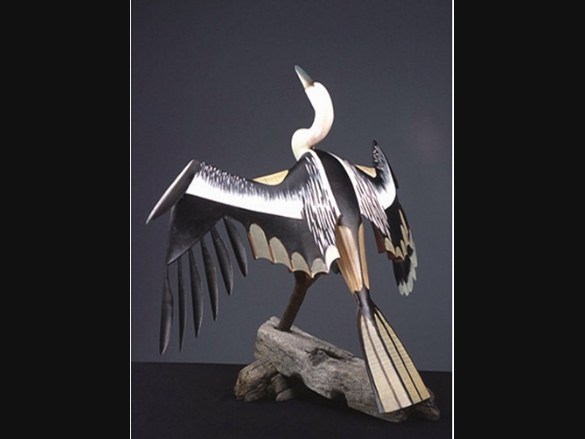 Brad Story Anhinga, 2011. Wood, Epoxy, Fiberglass and Found Objects. Collection of Mollie and John Byrnes.