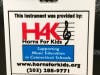 Horns For Kids, non-profit information on the instrument tag.