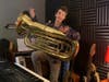 Grant plays the tuba in band, but also plays piano, guitar and drums. 
