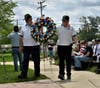 Joe Pilch and Jim Watson present wreath for the Oak Forest Veterans Commission