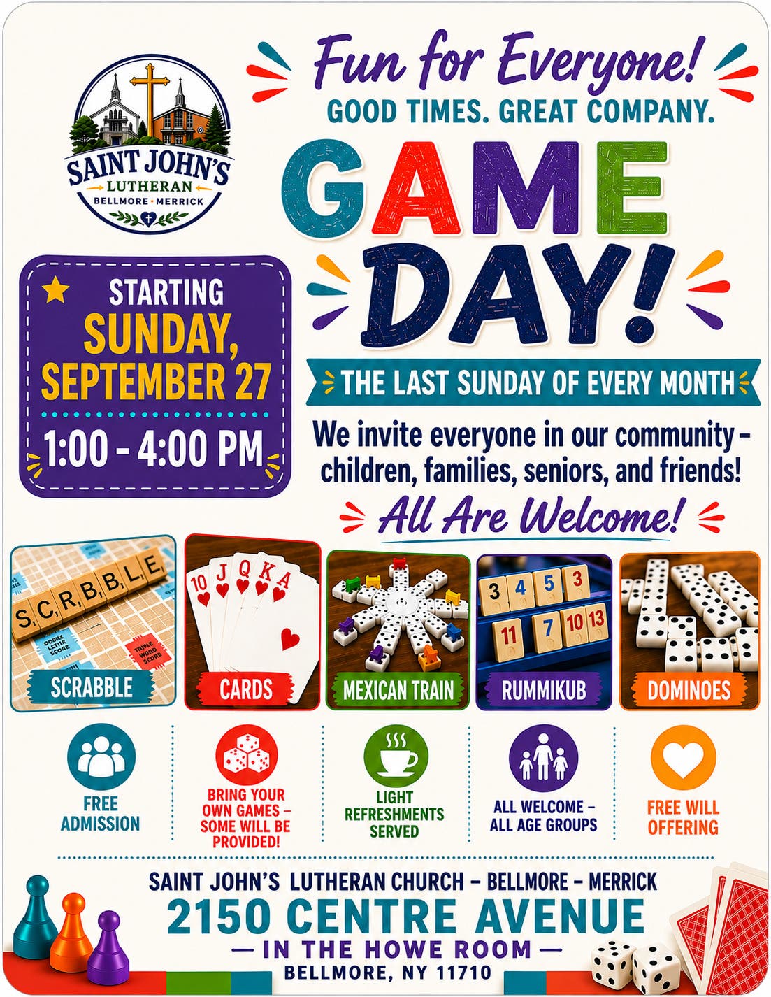 Monthly Game Day - All are welcome!!