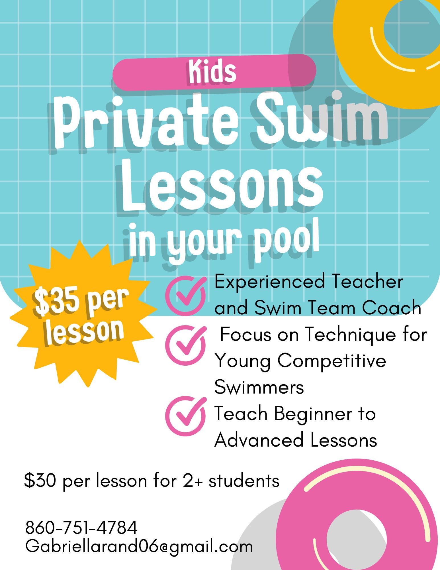 Private Swim Lesson for Kids