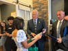 Citations from the officials let the students know they've got a whole lot of people in their corner.  Here Councilman Terence McSweeney talks with recipients about future job opportunities for local grads at the town. 