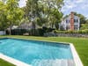 The 50' gunite pool and spa is a rare find in Sag Harbor