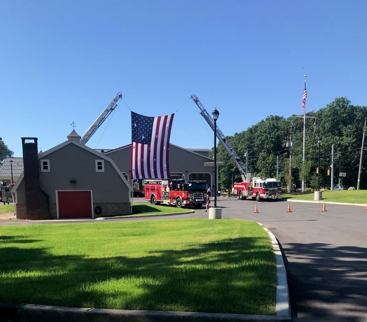 Pictured is Dix Hills Fire Department-Deer Park Avenue Firehouse