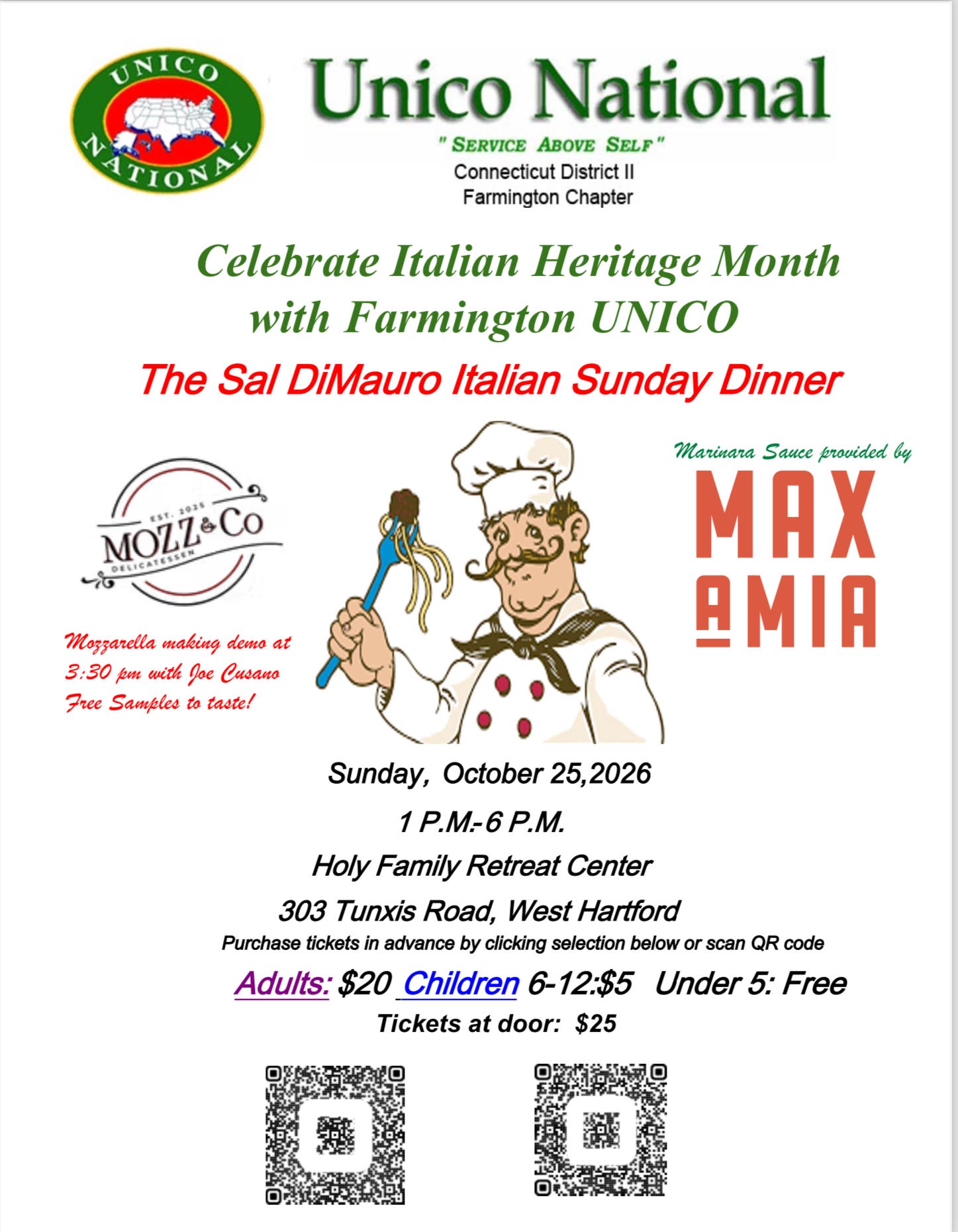 Farmington UNICO ItalianSunday Dinner