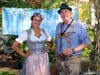 Oktoberfest in Libertyville Committee members Jill Lovinger and David Fryrear helping at the merchandise booth. 
