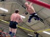 On October 16, "The Regent" Joshua Kavod flies from the top turnbuckle onto then-5-Star Champion J-Ru at "Motorcycles and Clotheslines" at the Harley Davidson dealership in Glenshaw, PA.