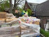 Unloading trucks outside the Ossining Food Pantry:  Volunteers (Left to Right)  Darryl Chambers and Joseph Chambers