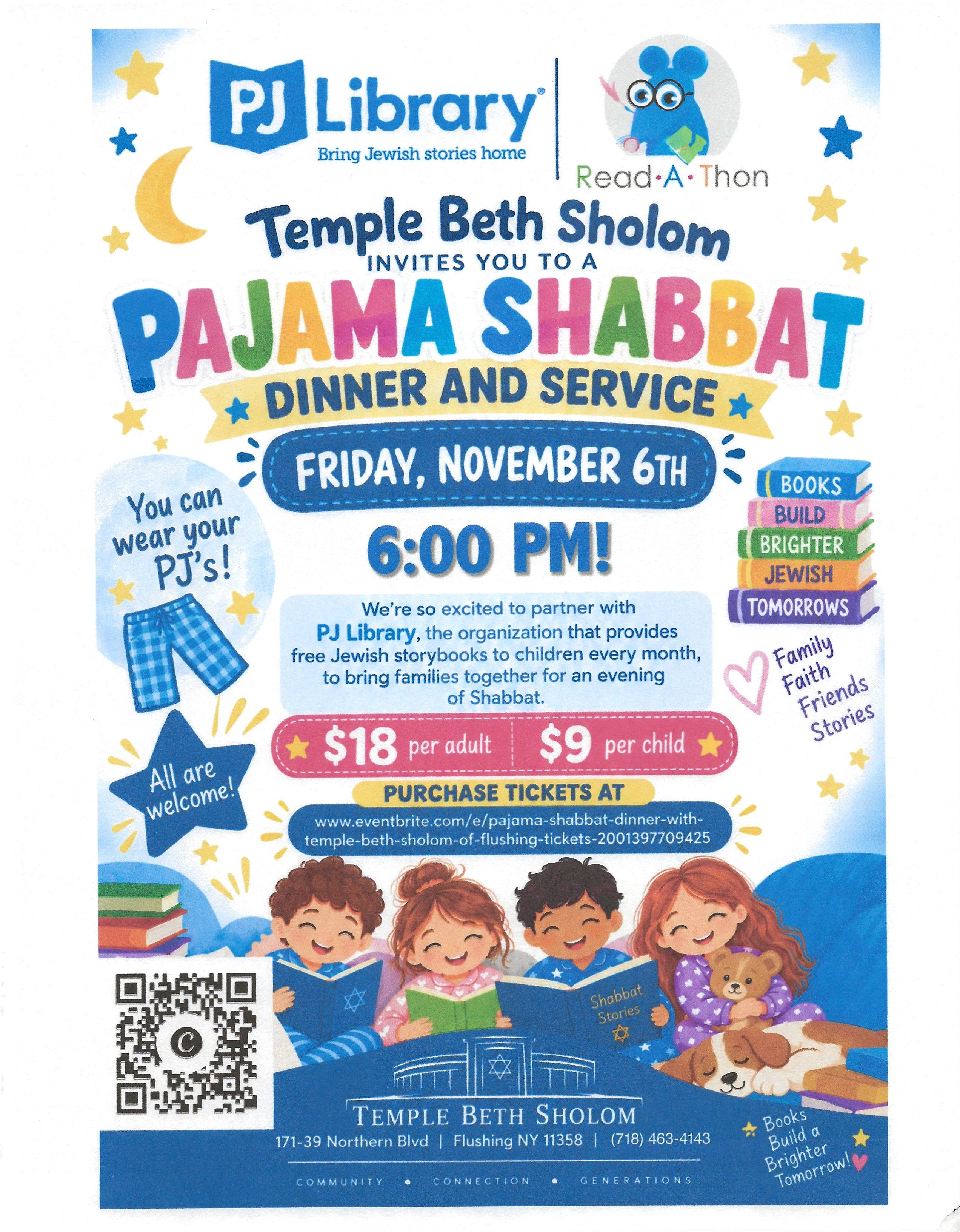 Pajama Shabbat Dinner And Service