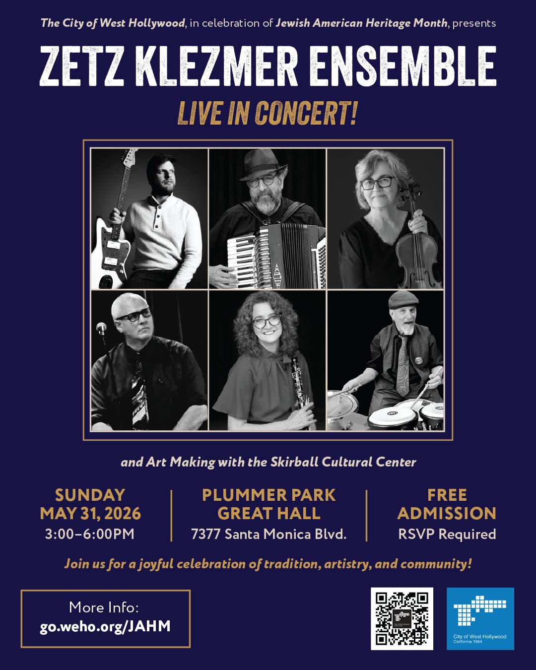 Zetz Klezmer Ensemble Concert and Art Making with The Skirball