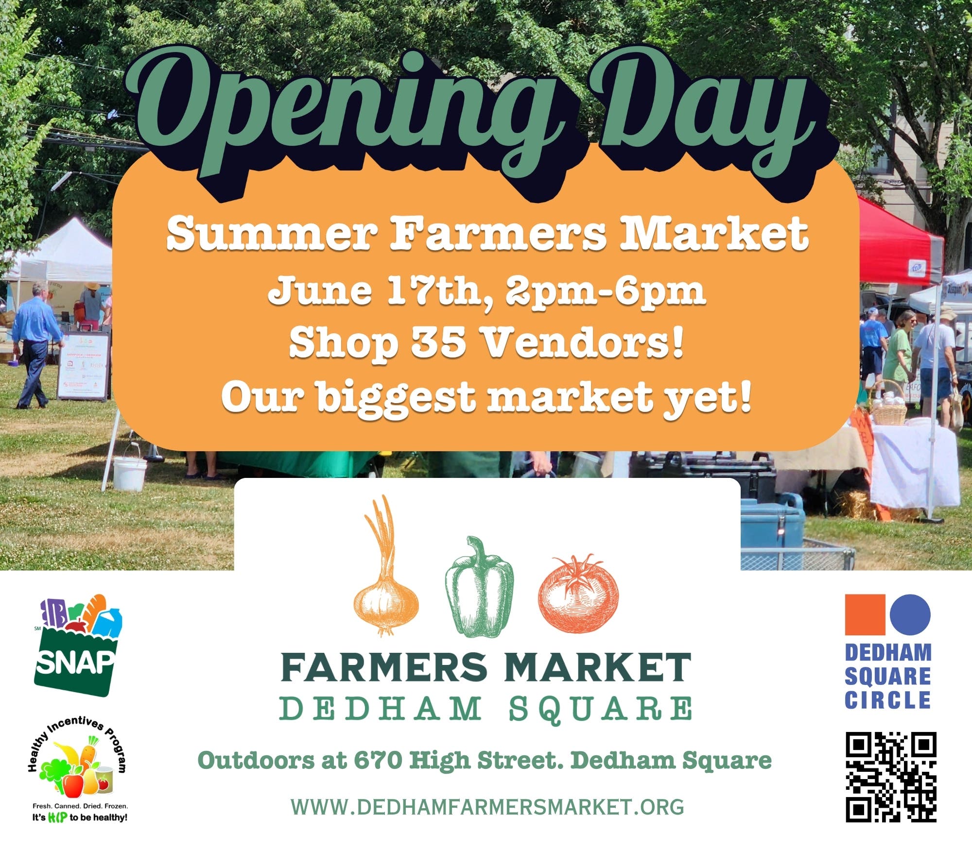 Opening day for the Dedham Square Summer Farmers Market