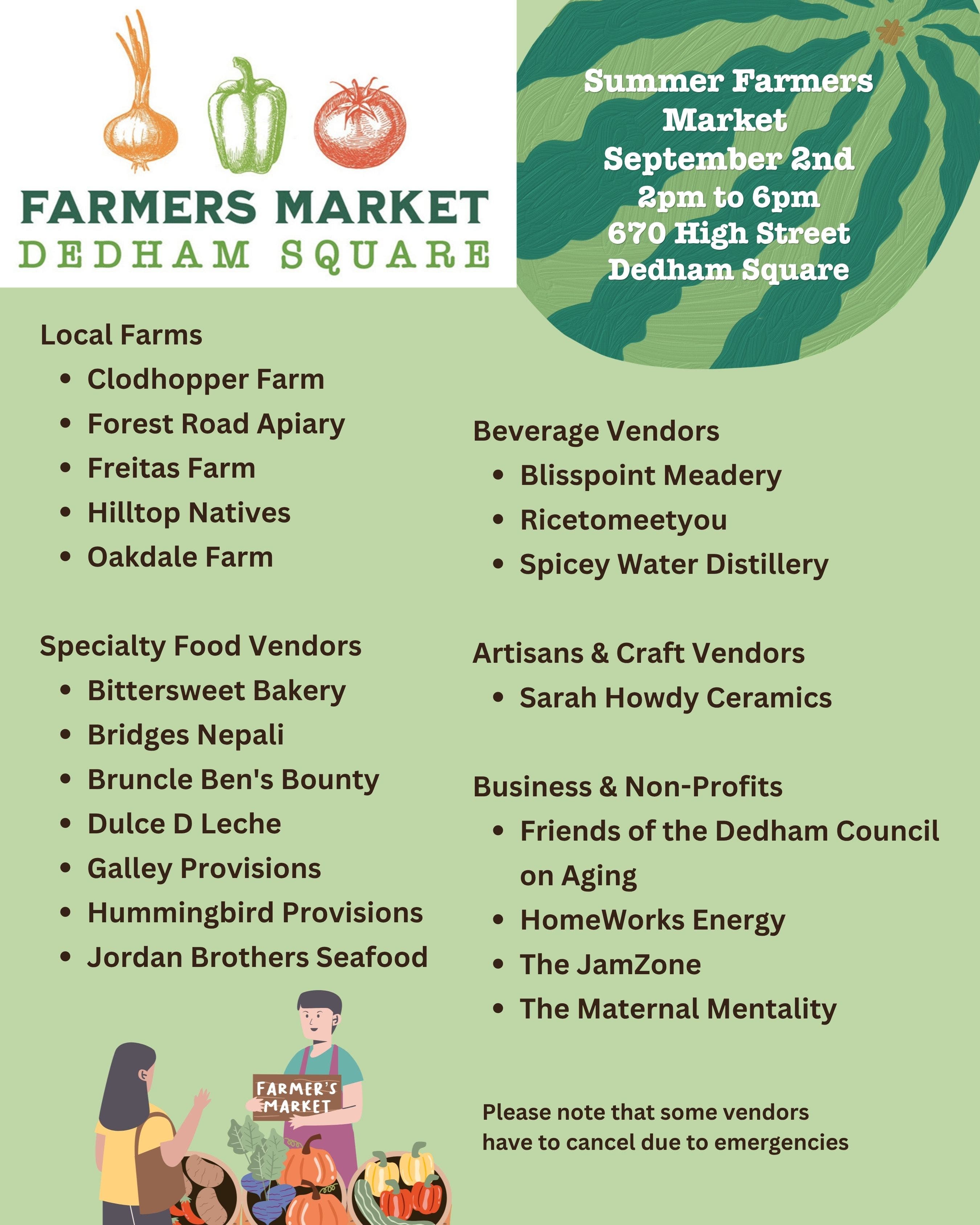 Dedham Square Summer Farmers Market
