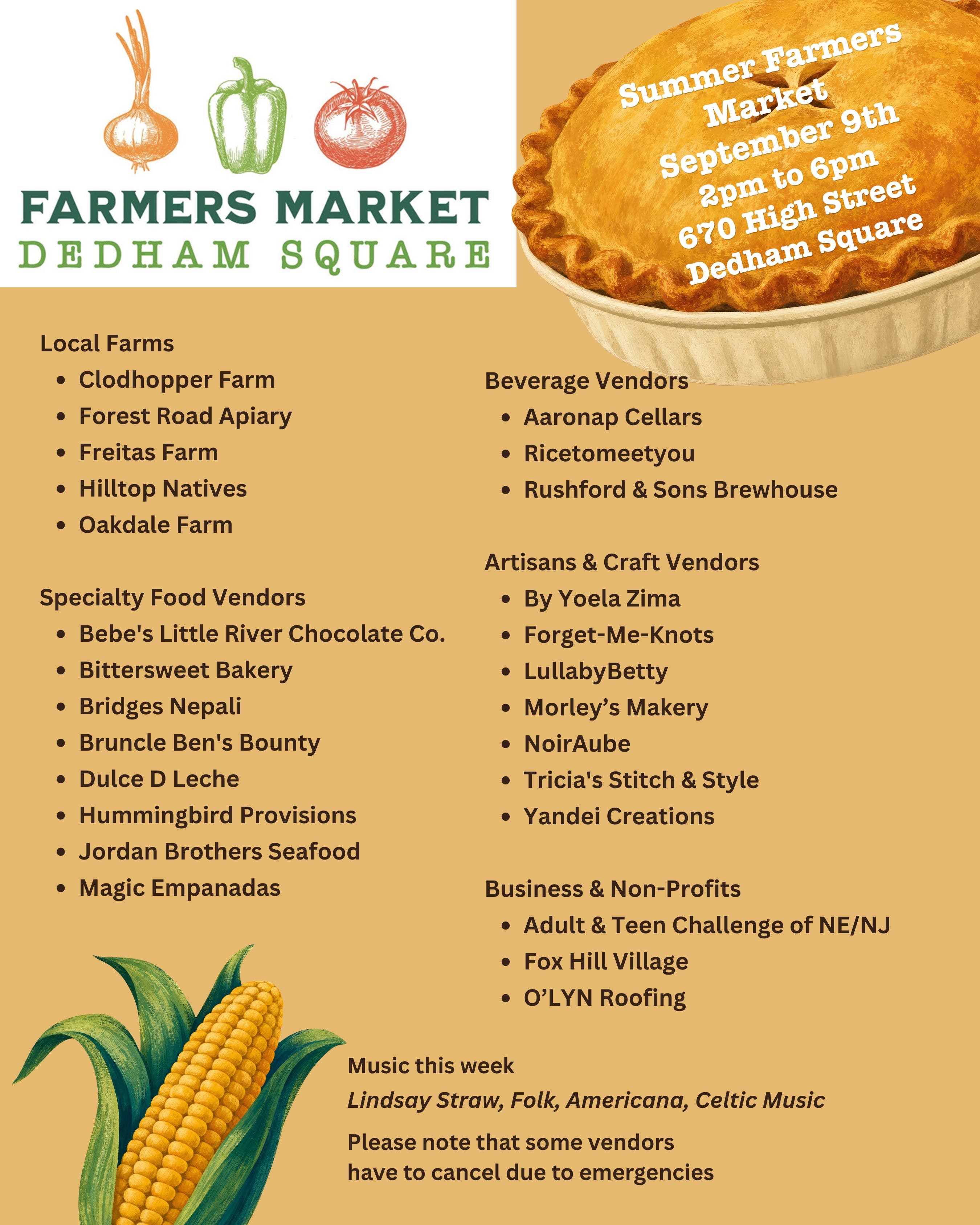 Dedham Square Summer Farmers Market