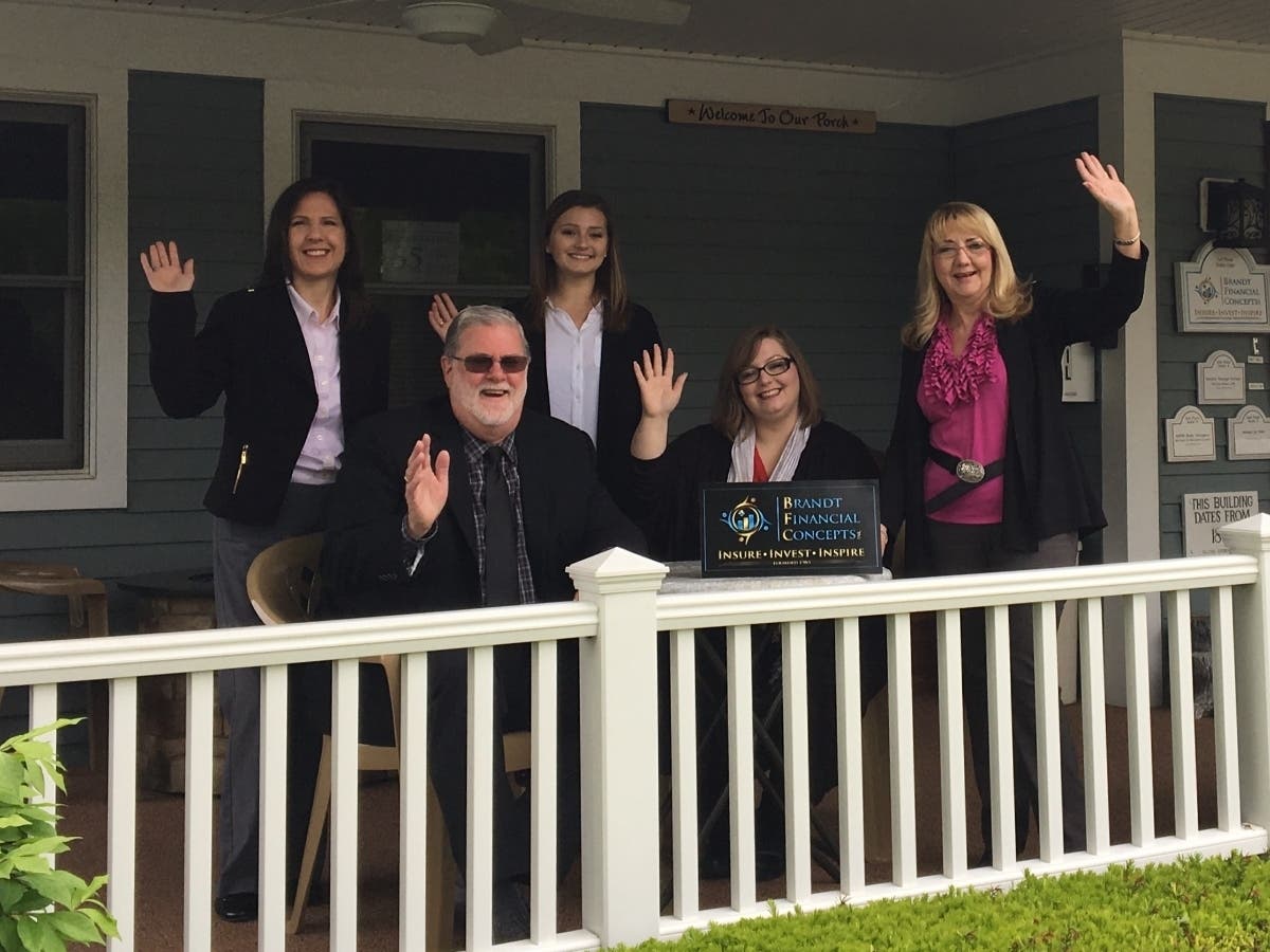 Carol Brandt (far right) is joined by (right to left) Kim Randall, Katie Stearney, Jim Brandt, & Sarah Miller.