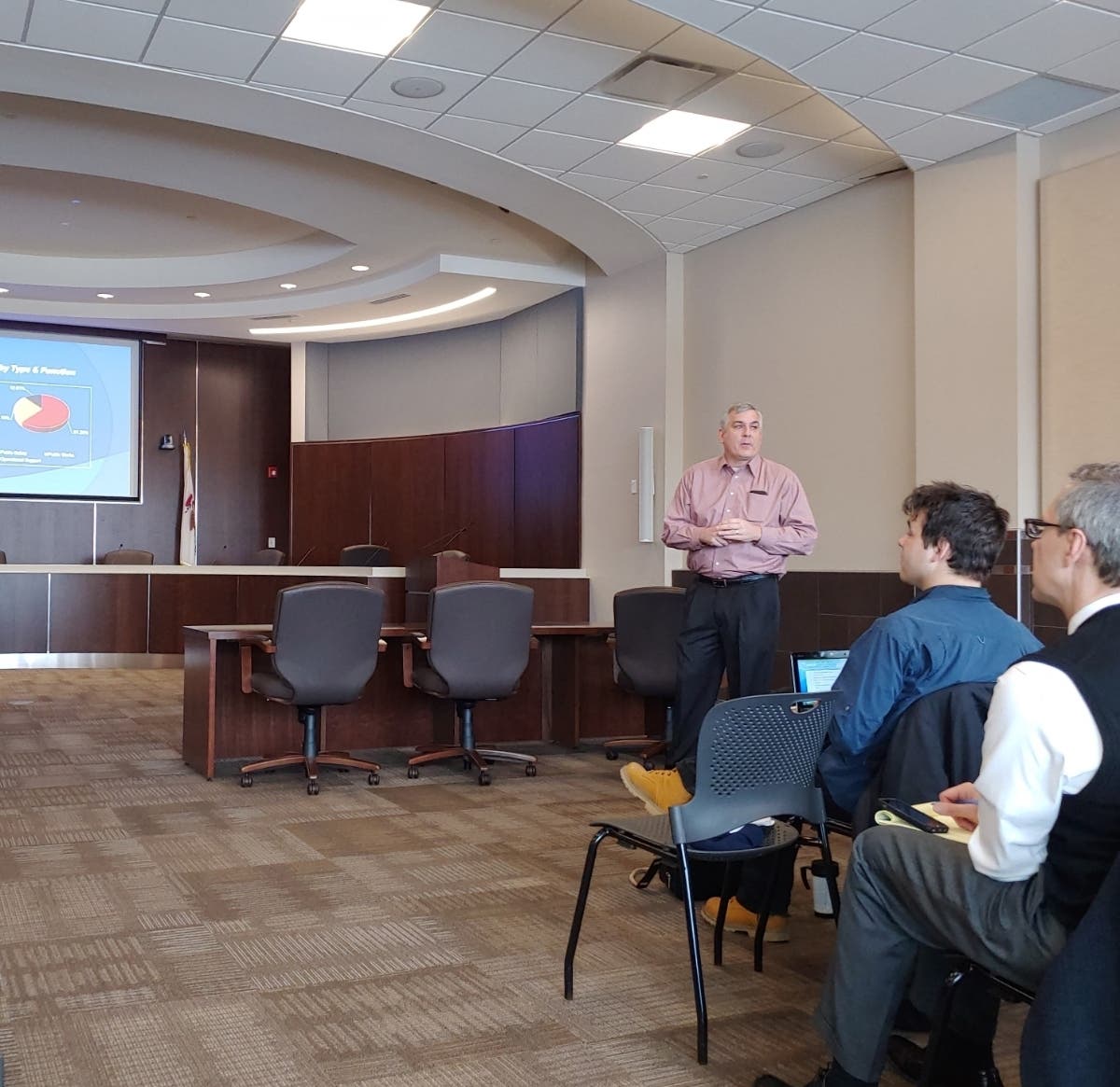 Palatine Mayor Jim Schwantz is pictured presenting the 2019 State of the Village Address