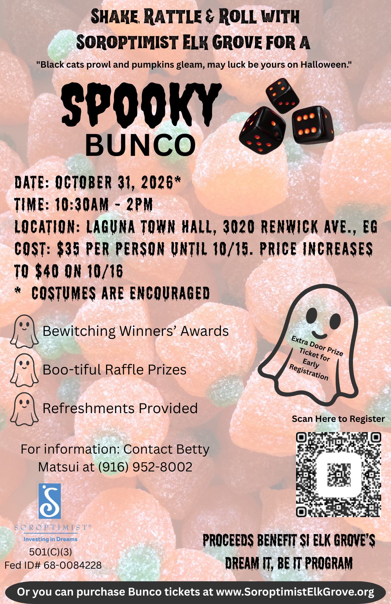 Soroptimist Elk Grove Spooky Halloween BUNCO