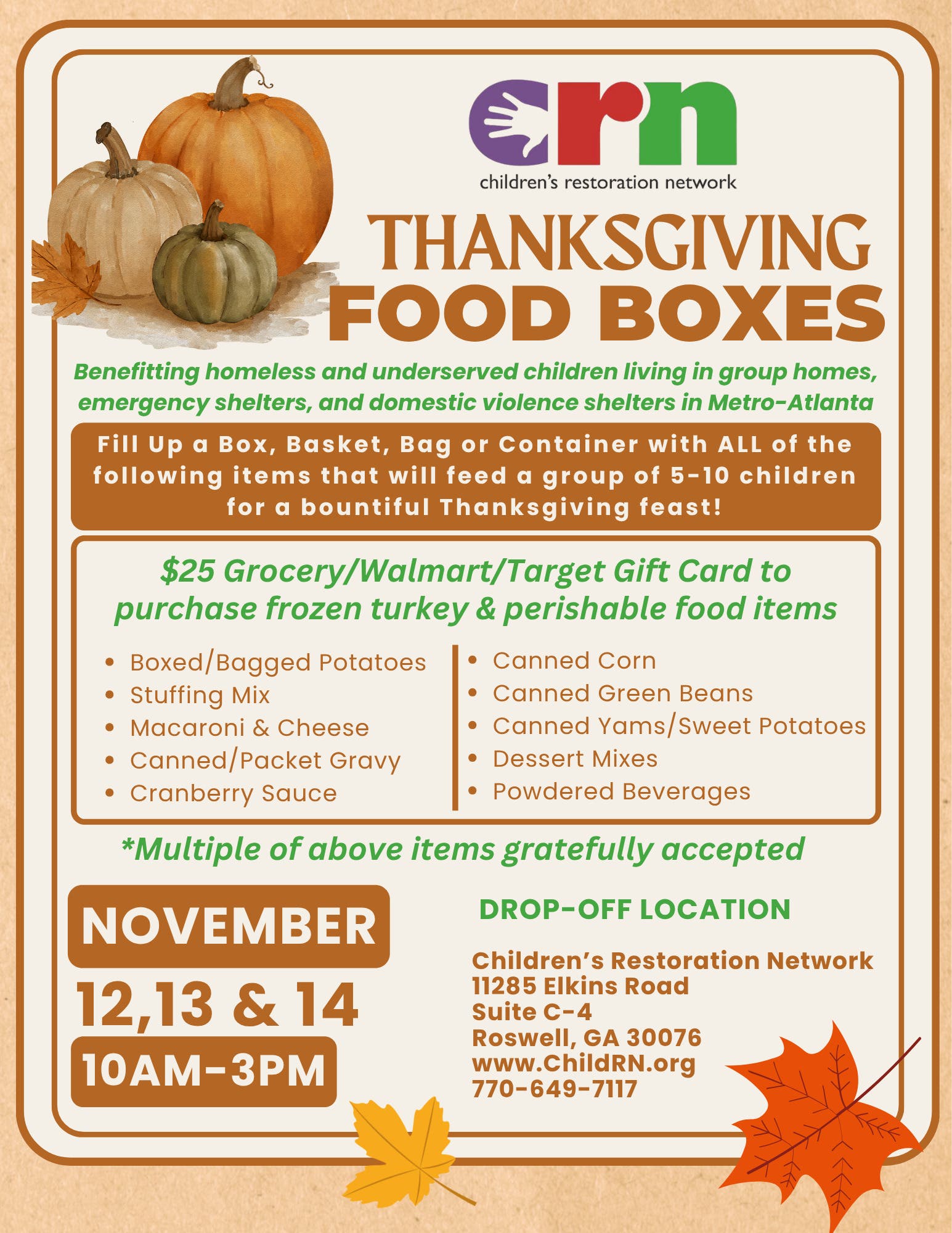 Thanksgiving Food Box Drive