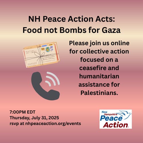 NH Peace Action Acts: Food not Bombs for Gaza