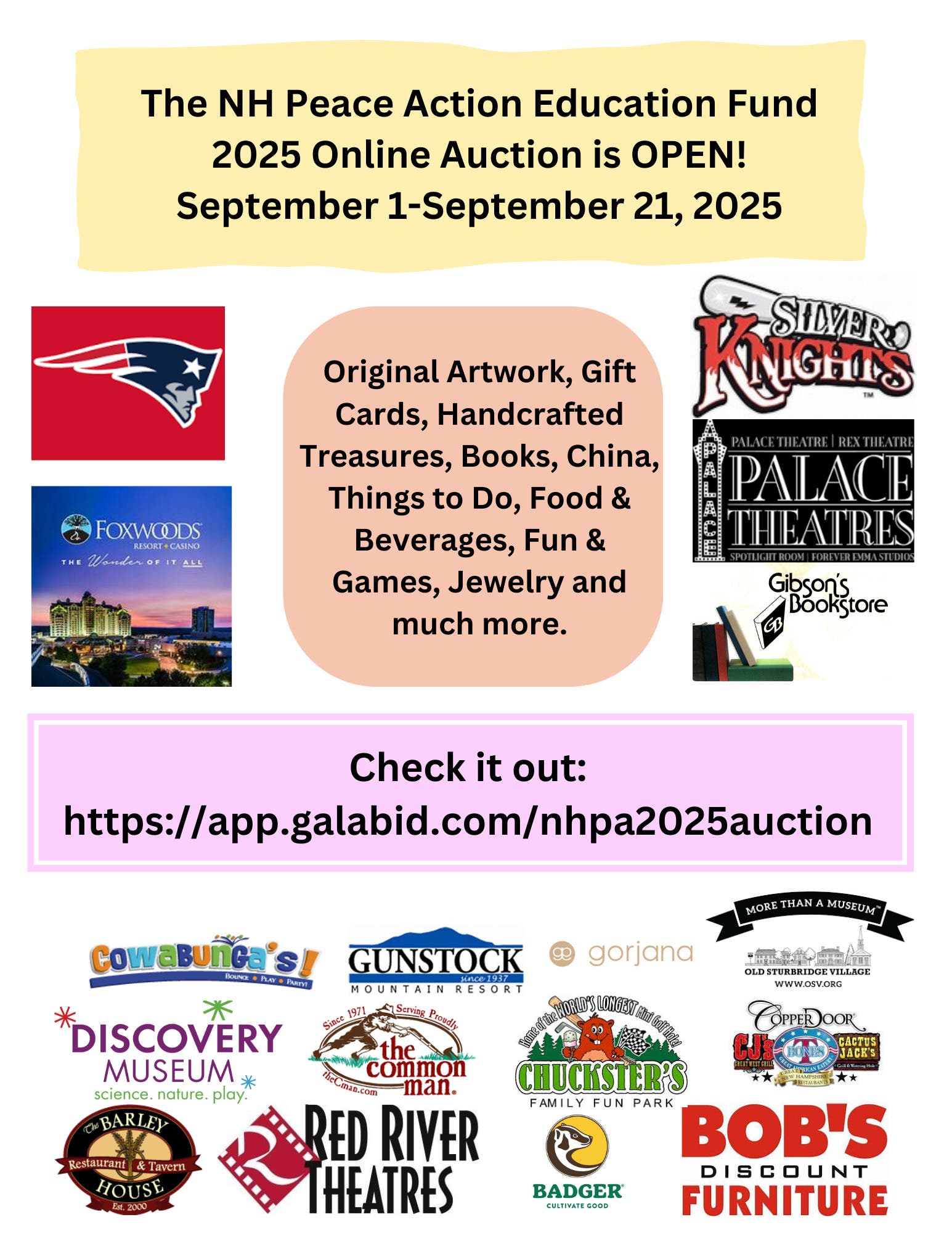 2025 NH Peace Action Online Auction