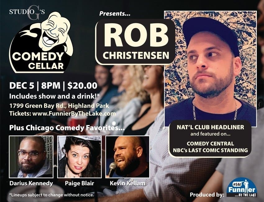 Rob Christensen and Chicago favorites perform at the new live stand-up comedy show in Highland Park.