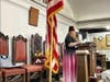 New MCO of Azim No. 106 giving speech to new officers, family, friends and guest.