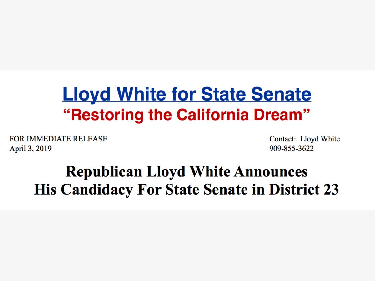 White Runs for State Senate
