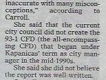 Nancy Carroll's Statement regarding Grand Jury CFD Report