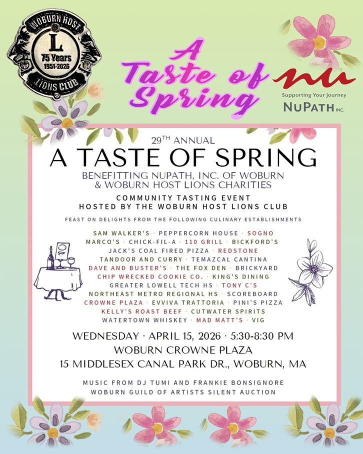 Apr 15 | 29th Annual A Taste of Spring Benefiting NUPATH and Woburn ...