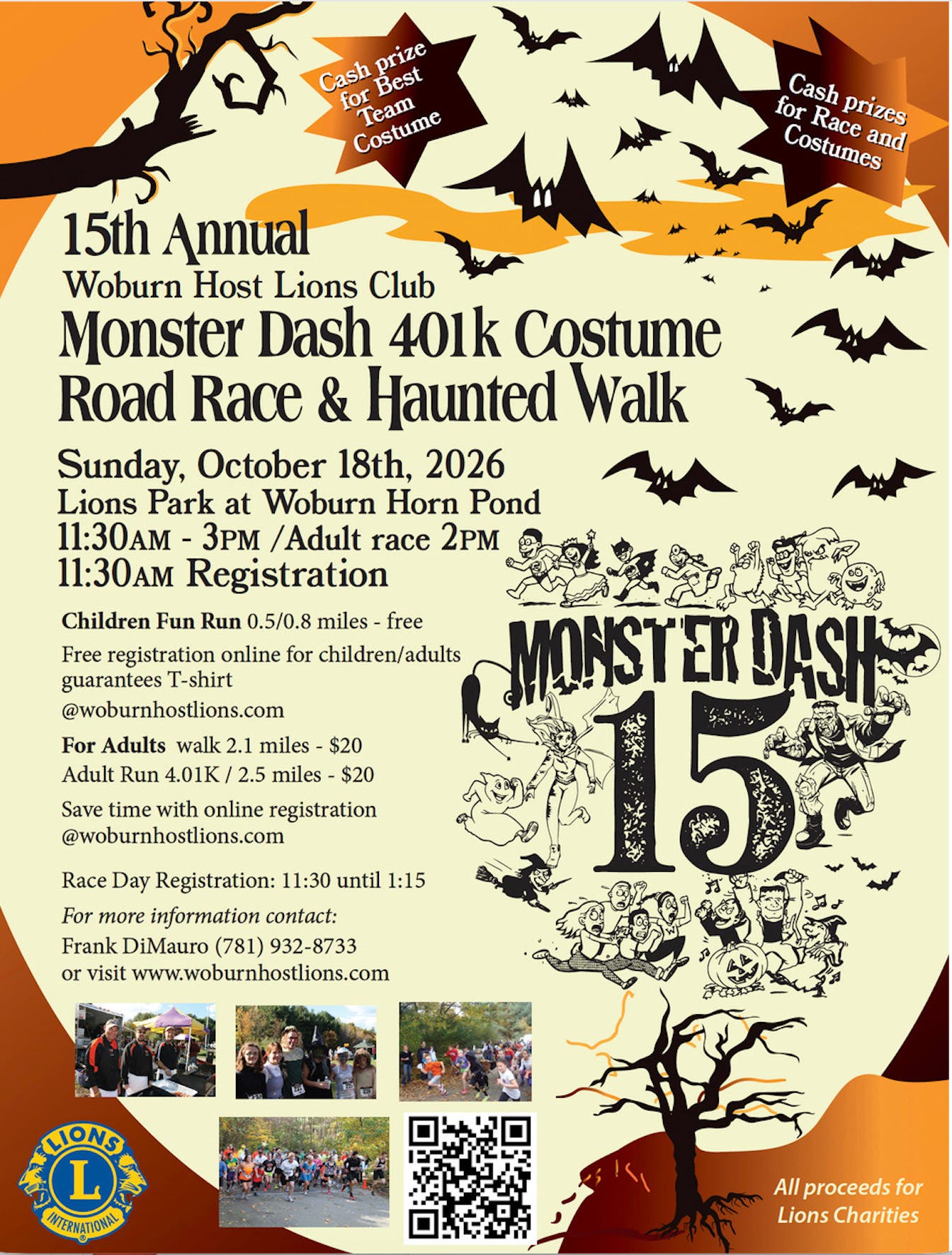 15th Annual Monster Dash 401k Costume Road Race & Haunted Walk