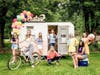 Senior team for Jean Lachat Photography in a 60s-inspired photo shoot.