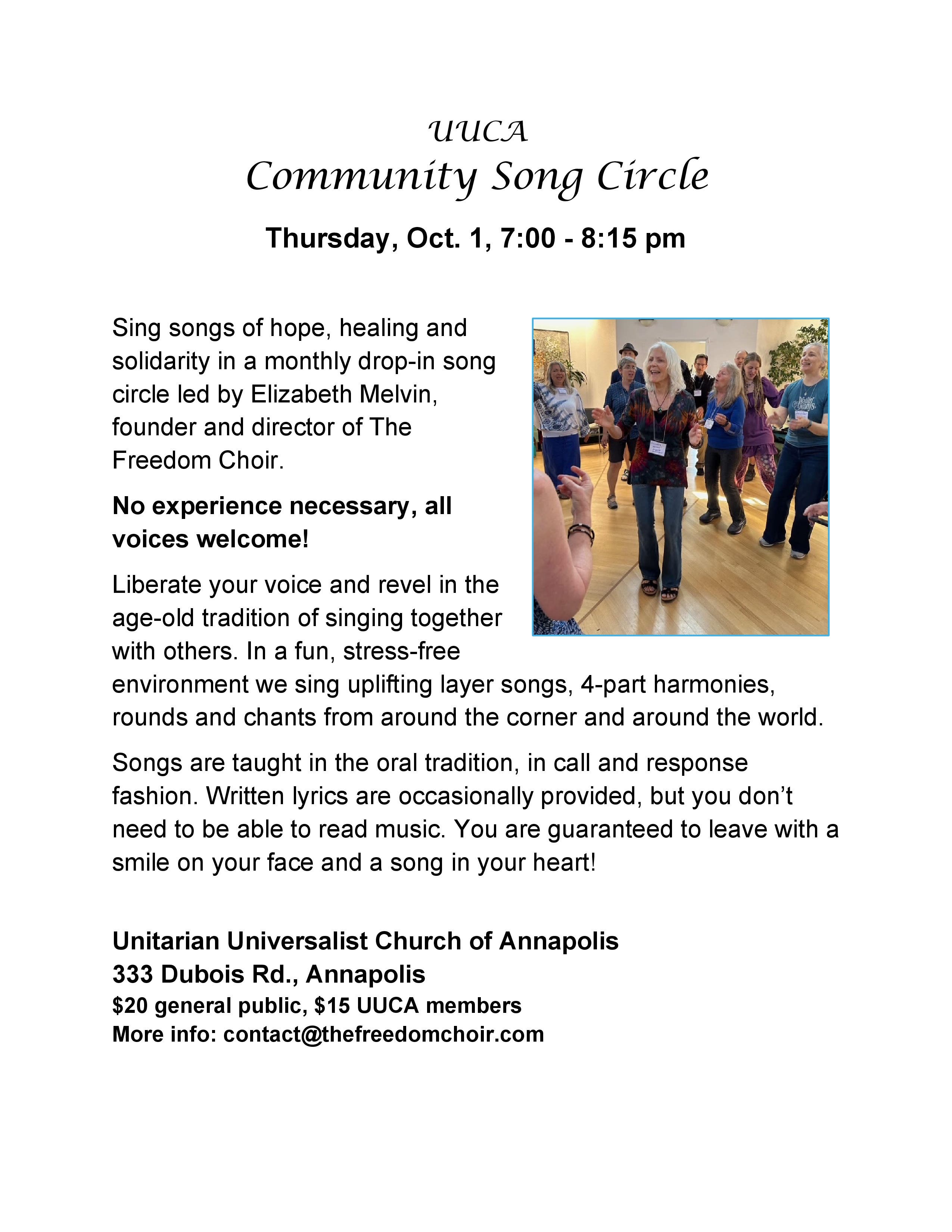 UUCA Community Song Circle