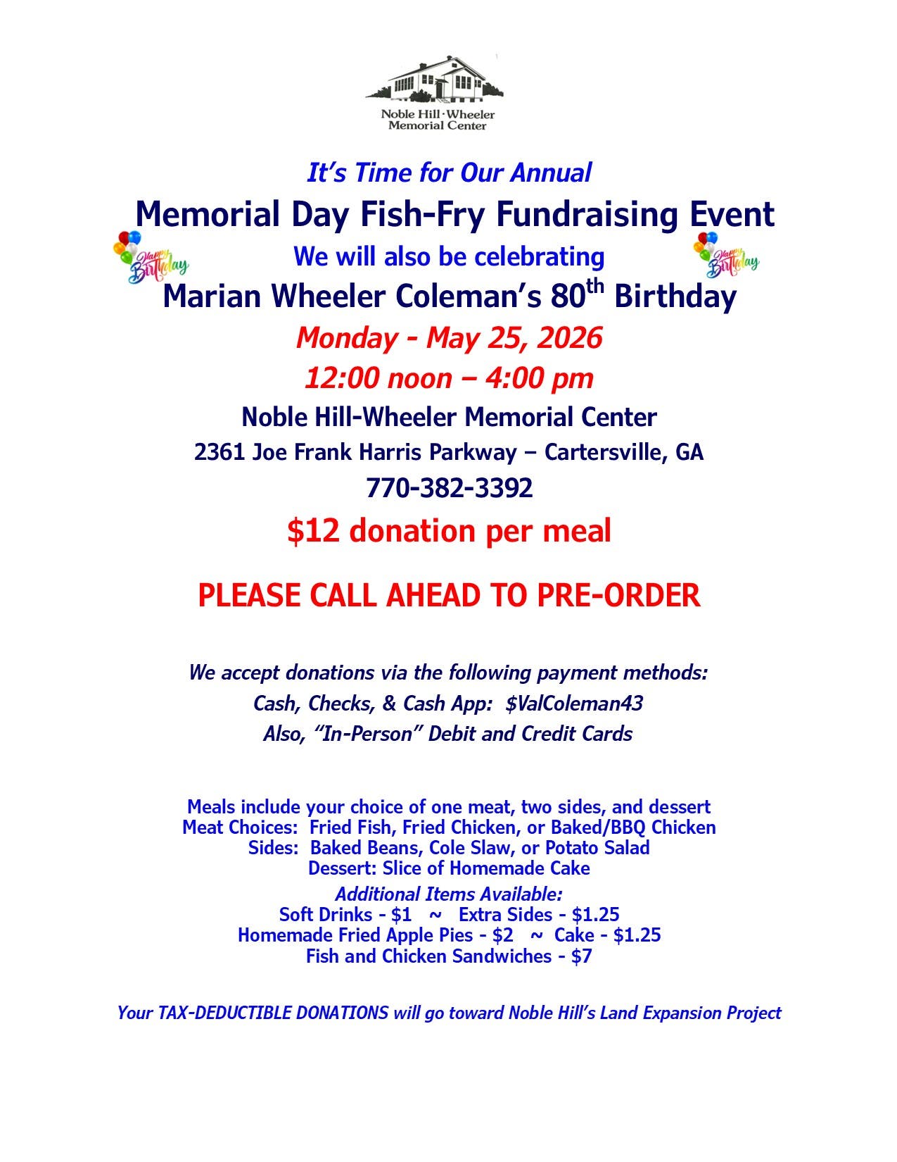 Memorial Day Fish-Fry Fundraising Event