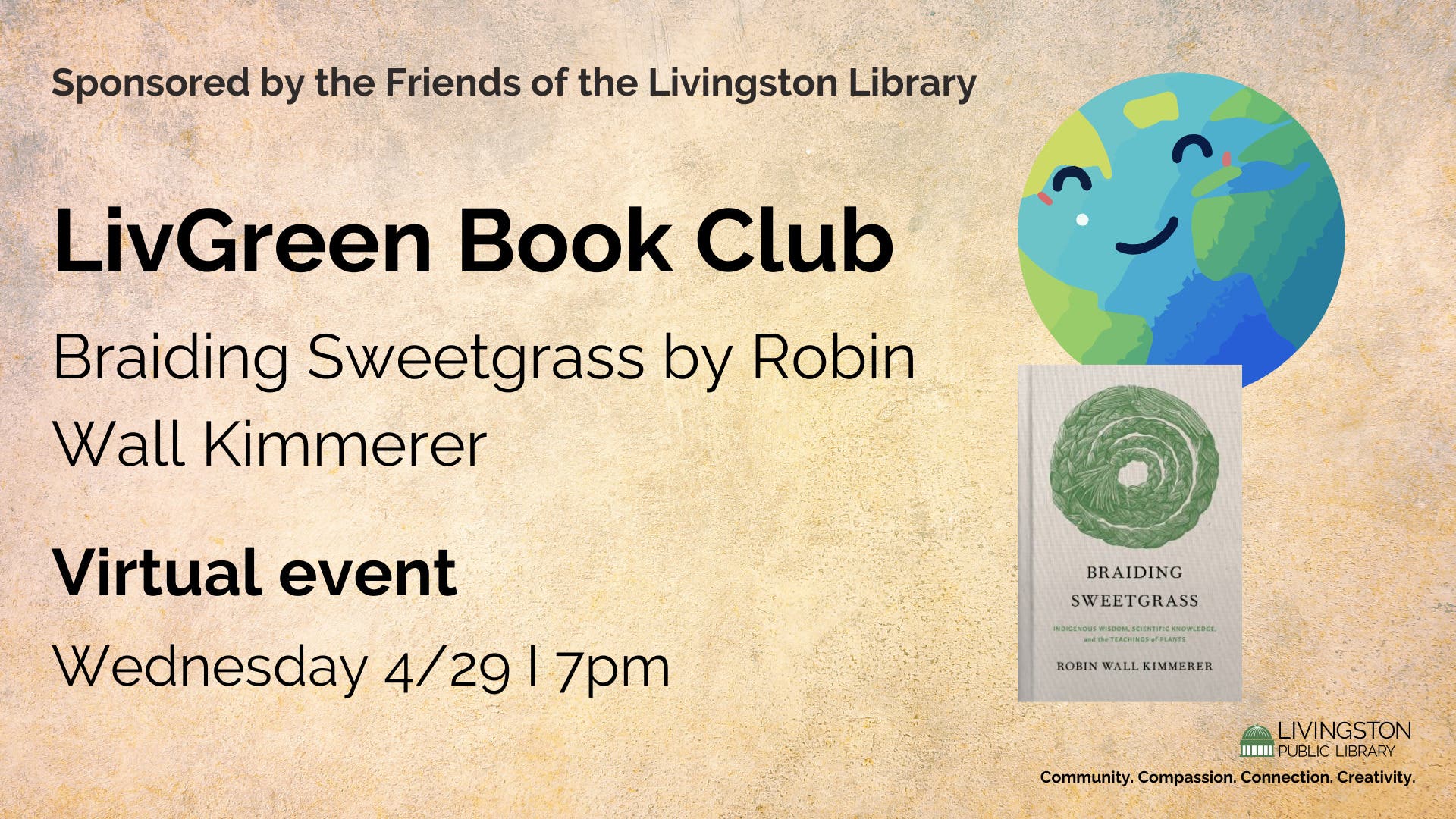 VIRTUAL LivGreen Book Club: Braiding Sweetgrass by Robin Wall Kimmerer