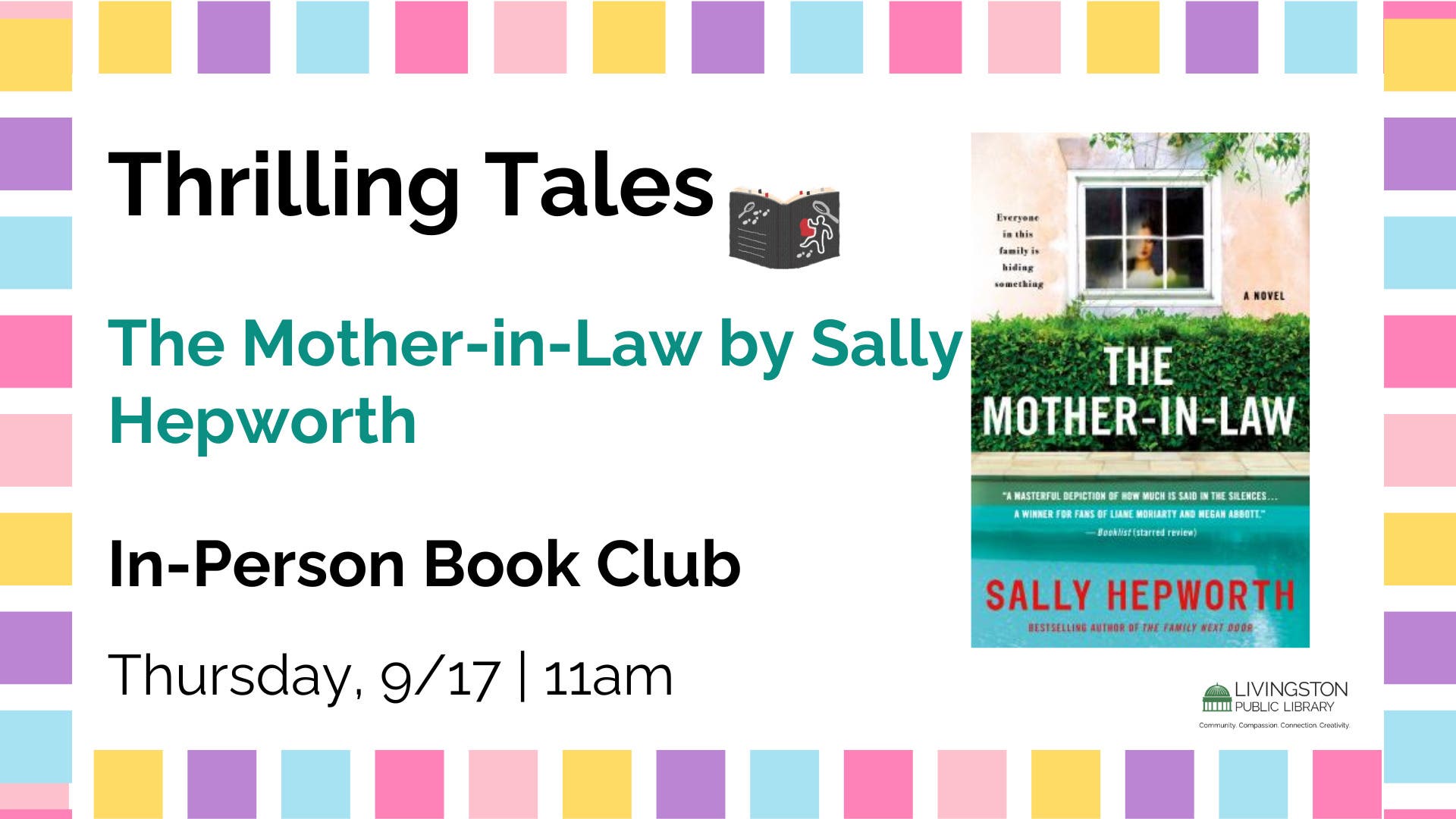 Thrilling Tales Book Club: The Mother-in-Law by Sally Hepworth