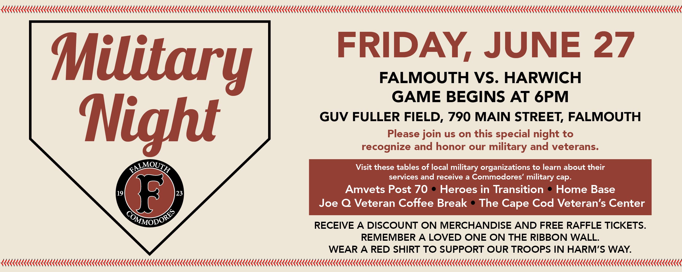 Falmouth Commodores Military Night