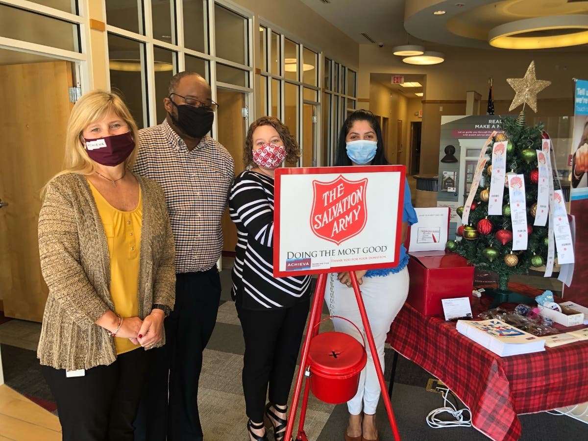 Red Kettles and Angel Trees will collect donations at branches in many of Achieva’s communities.