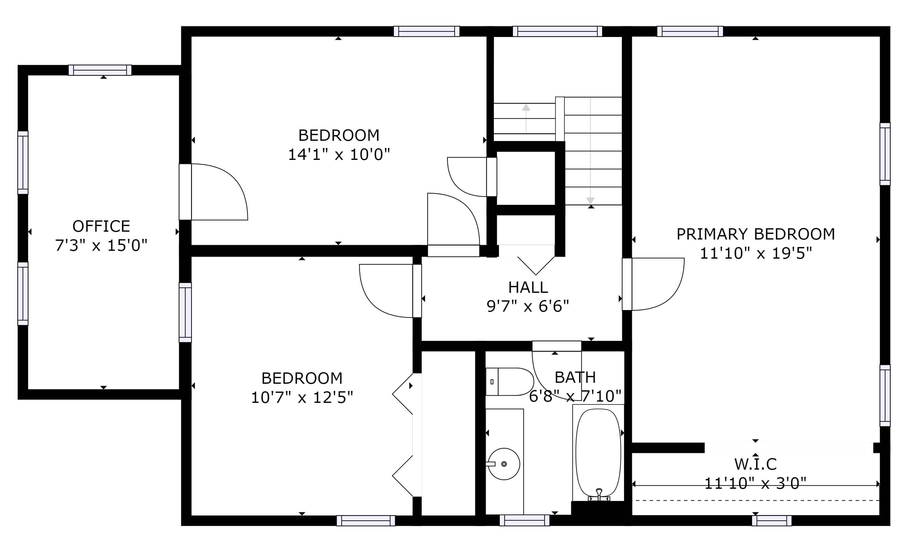 3 bedroom plus office home layout in Oak Park illustrating how extra flex space can replace the need for a fourth bedroom