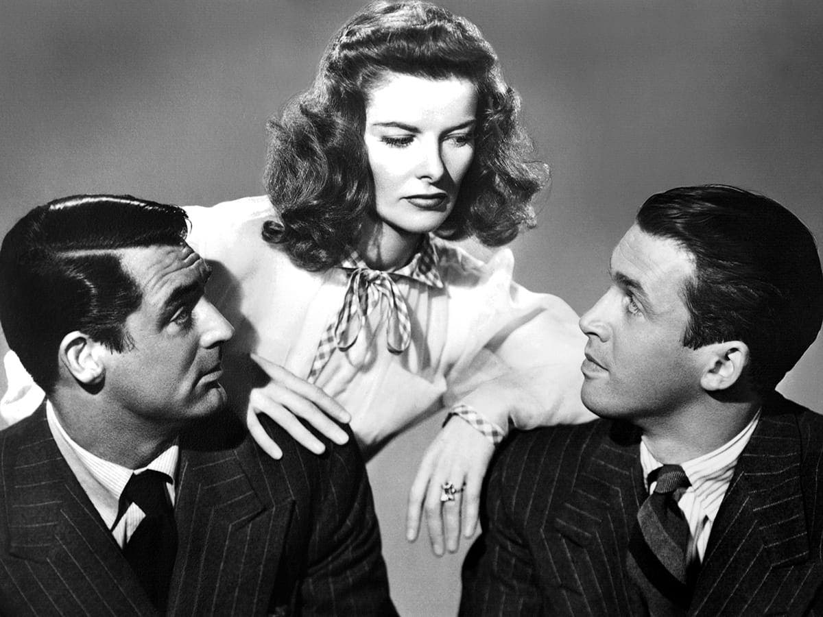 Cary Grant, Katharine Hepburn & Jimmy Stewart star in The Philadelphia Story 